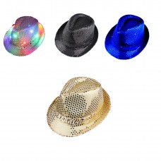 Sequin LED Fedora Hat
