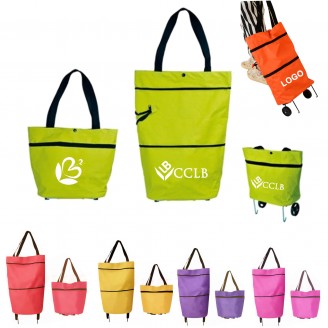 Folding Tote / Shopping Cart Bag With Wheels Folding Tote / Shopping Cart Bag With Wheels