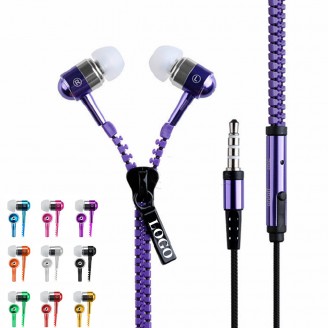 Metal Zipper Earplugs Zip Earphone