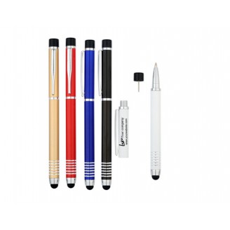 Dual Cap Off Aluminum Ballpoint Pen & Highlighter
