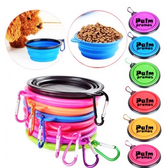 Collapsible Silicone Pet Bowl With Carabiner