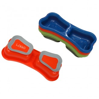 Non-slip Plastic Double Mouth Pet Bowl Non-slip Plastic Double Mouth Pet Bowl