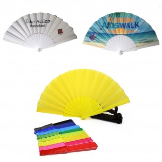 Plain fabric fan and plastic