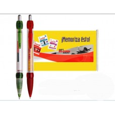 Retractable plastic pen with banner Retractable plastic pen with banner