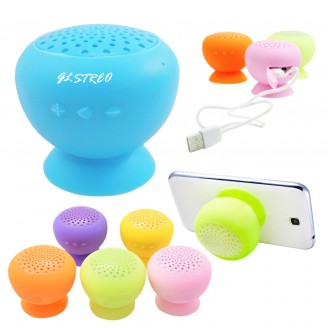 Mini Silicone Mushroom Bluetooth Speaker With Suction Cup
