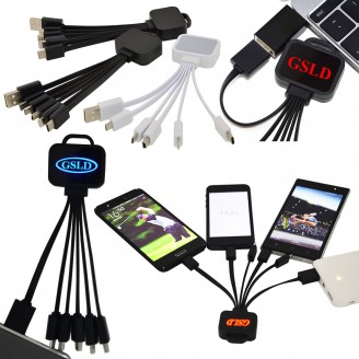 5-In-1 Charging Cable with LED Light LOGO 5-In-1 Charging Cable with LED Light LOGO