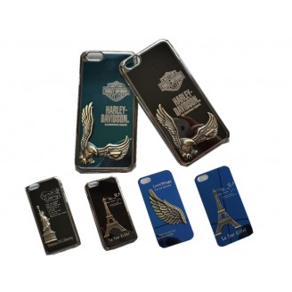 Metal phone case with eagle pattern