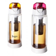 Glass bottle with tea infuser