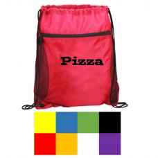 Nylon Drawstring Backpack With Front Zipper Pocket Nylon Drawstring Backpack With Front Zipper Pocket